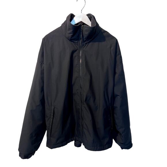 Columbia Mens Coat Size XXL Full Zip Fleece Lined Rain Wind Black Chore Jacket - Picture 1 of 13